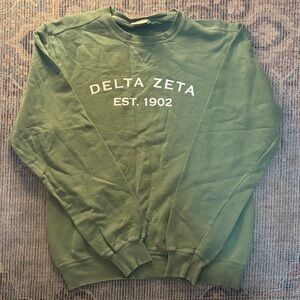 Port and Company Olive Green Delta Zeta Sweatshirt